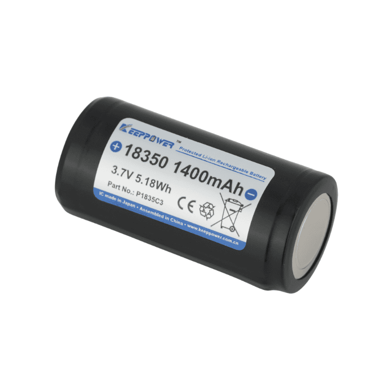 18350 1400mAh 保護充電式バッテリー P1835C3